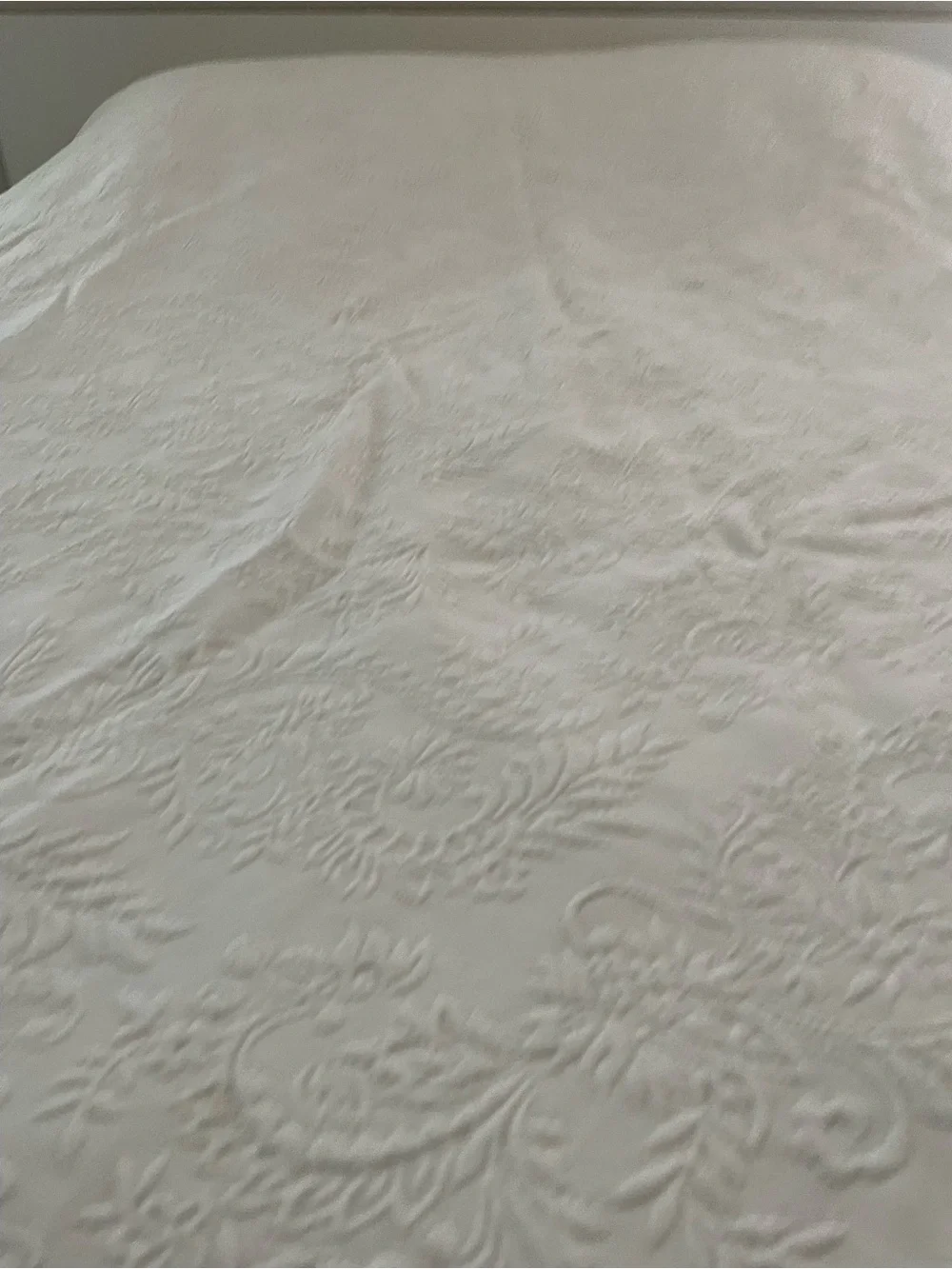 King Coverlet Floral Embossed White Rectangular Bedroom Bedding